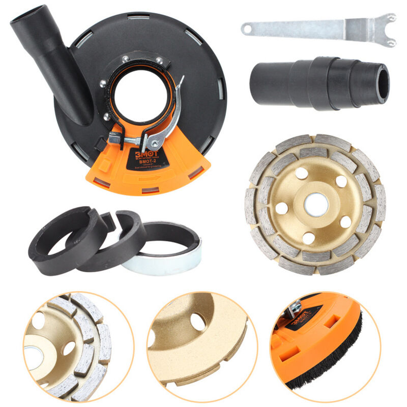 Randaco - swanew Capot d aspiration pour meuleuse d angle 125mm/5inch Diamètre réglable du disque de serrage : 1,5mm-5,5mm