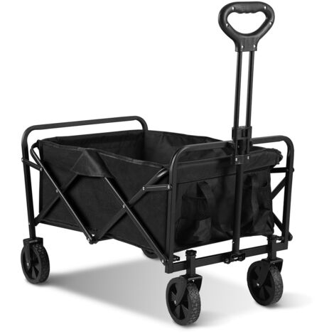 Randaco Carrello da trasporto pieghevole Carrello da giardino pieghevole – carico 80 kg – per il trasporto di merci, attrezzi, fuoristrada, spiaggia