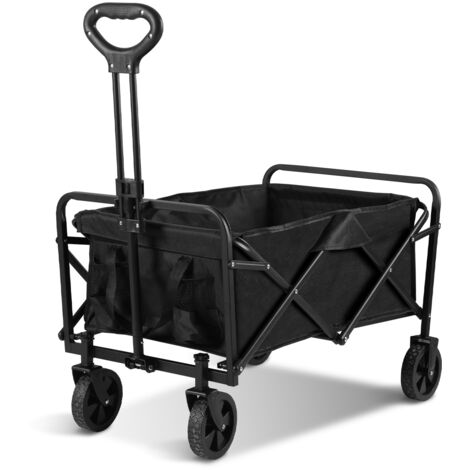 Randaco Carrello da trasporto pieghevole Carrello da giardino pieghevole – carico 80 kg – per il trasporto di merci, attrezzi, fuoristrada, spiaggia