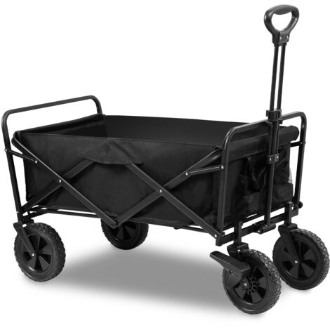 Randaco Carrello pieghevole, 96 L Carrello da giardino pieghevole rimovibile, tessuto Oxford, carrello pieghevole portatile per spiaggia, giardino, trasporto