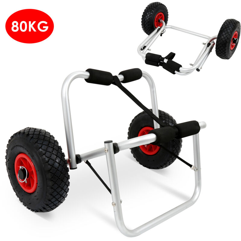 Randaco Carrinho de Transporte para Caiaque Dobrável – para Canoa, Prancha à Vela e SUP – Capacidade Máxima 80 kg (2 Unidade)