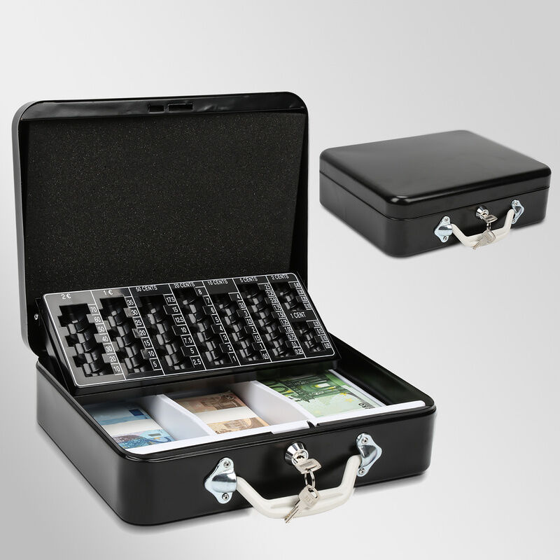 Cassetta per monete, con serratura, cassetta per