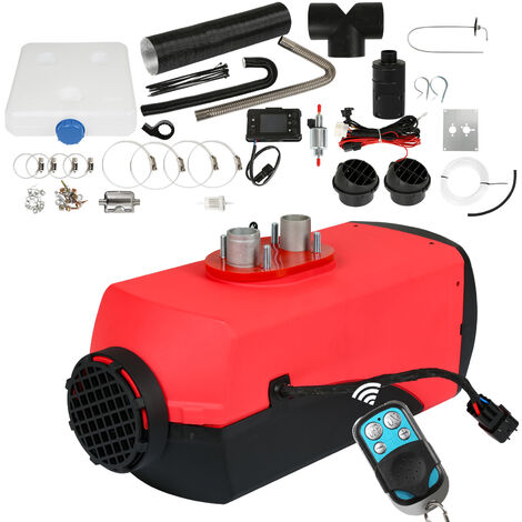 Randaco Chauffage Diesel 12V 5KW Air Diesel Heater,Réchauffeur d'air Diesel avec Affichage à Télécommande d'affichage à Cristaux Liquides - Rouge