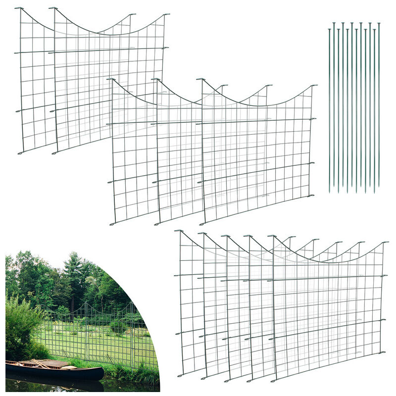 Randaco - Clôture d'étang Portail de jardin Enclos pour animaux Clôture de camping Protection d'arbre Clôture à barreaux Clôture de jardin 22pcs.