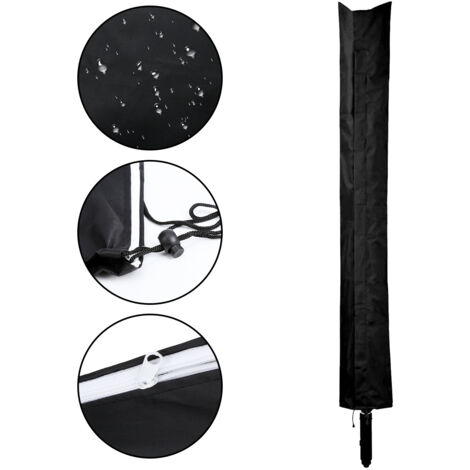 Randaco Coperta impermeabile per asciugare la biancheria all'aperto con cerniera in tessuto Oxford 210D nero (168×28 cm)