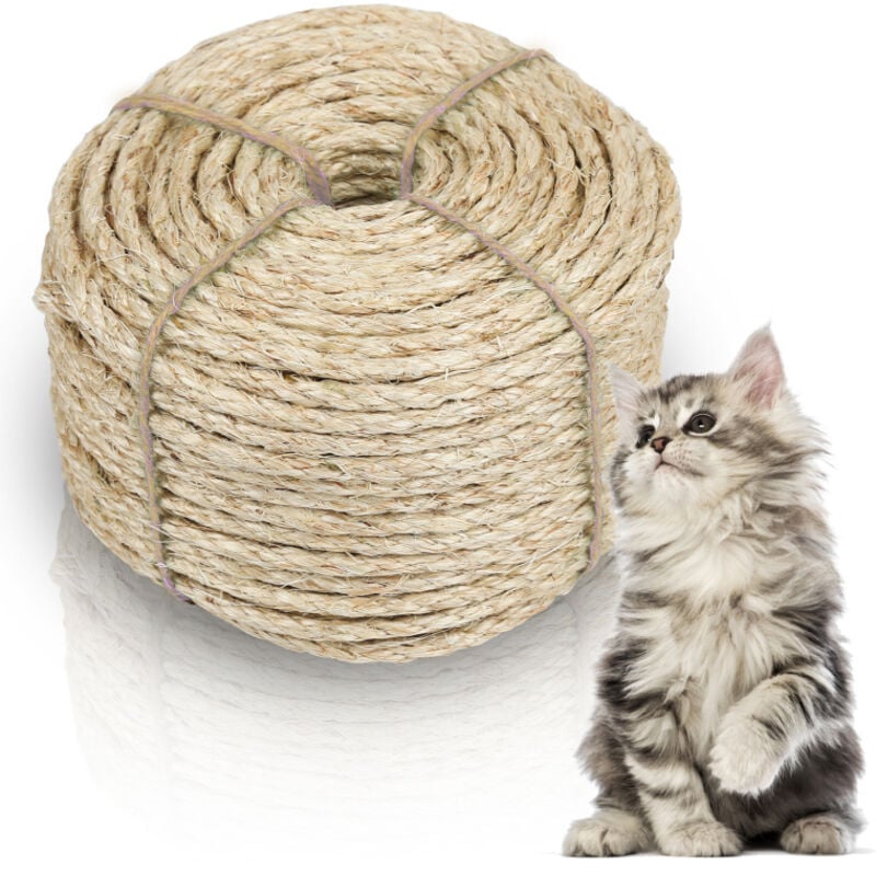 Einfeben Corde de sisal pour animaux de compagnie corde de sisal chat corde à gratter corde à gratter corde 5000 0.6CM
