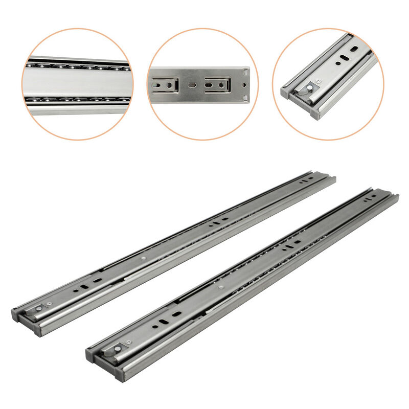 Coulisse de Tiroir Glissières Pour Tiroirs à Roulement à Billes Fermeture Amortie et Silencieuse Glissière à Extension 550mm 2X - Randaco