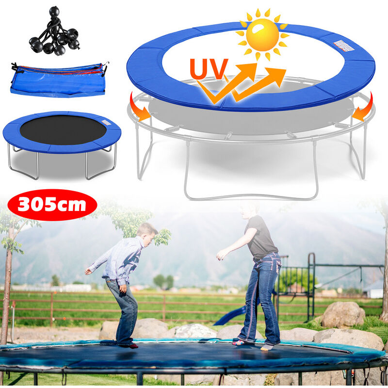 Vingo Coussin de Protection pour Trampoline de Remplacement Trampoline Couverture Rembourrage résistant aux intempéries et uv Anti-déchirure Bleu 305