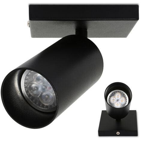 Randaco Deckenstrahler LED Einbaustrahler Spots schwenkbar schwarz-matt GU10 Warmweiß Und zwar für wohnzimmer, küche und so weiter Einzelkopfstrahler