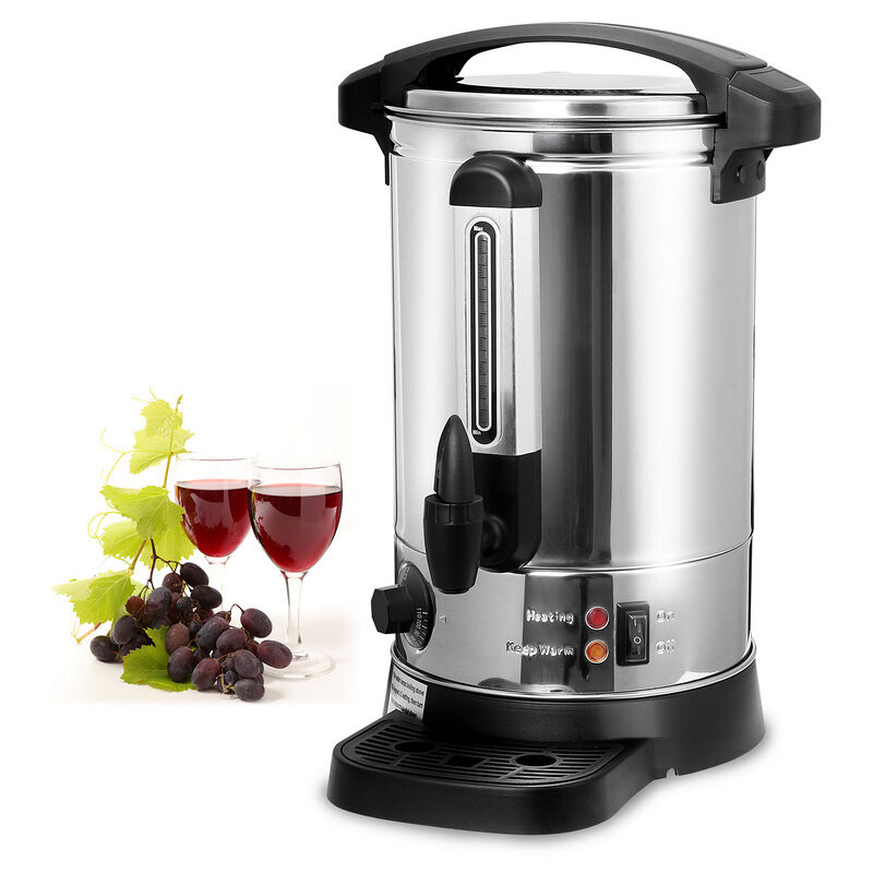 Image of Distributeur de boissons chaudes 8L 1500 w acier inoxydable Marmite vin chaud chocolat Robinet couvercle verrouillable - Randaco