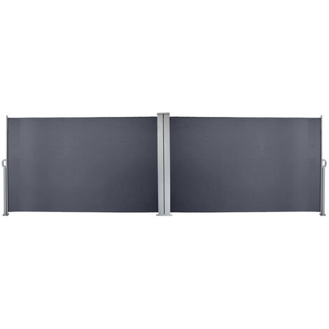 Randaco Seitenmarkise Markisen Ausziehbar 180x300cm Alu Sichtschutz Windschutz Sonnenschutz Seitenrollo Grau - Grau