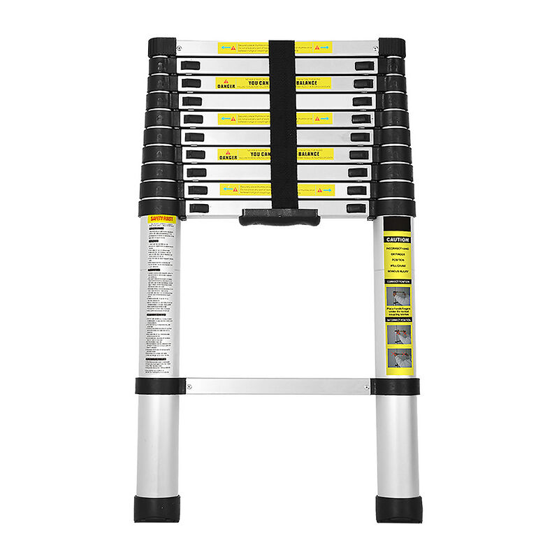 Hengda Echelle Télescopique 3.2m jusqu'à 150 kg Escabeau stable en aluminium 3.2 m