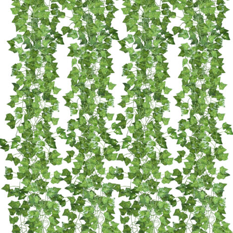 Randaco Edera artificiale 48pz - l. 24m - Siepe artificiale - Ghirlanda di edera artificiale - Decorazione giardino