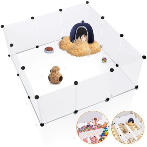 Randaco Enclos DIY lapin blanc Parc pour chiots Clôture Parc pour chiots Chiens