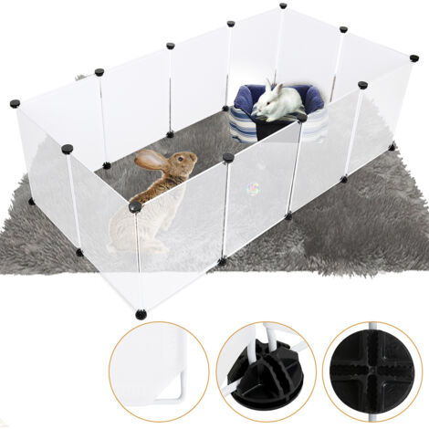 Randaco Enclos Petits Animaux Enclos Enclos extérieur Enclos pour chiots 12 pièces 45x35cm