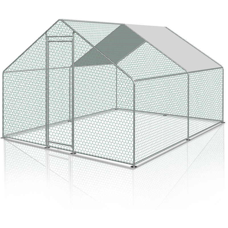 Randaco - Enclos Poulailler Extérieur 3x4x2m Volière Acier Galvanisé Volaille Cage Animal Chien Lapin Canard