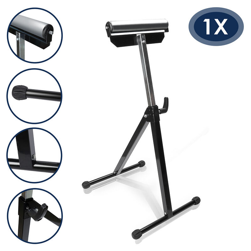 Support à Rouleau Servante D'Atelier Chevalet Hauteur Réglable 68.2-108 cm Max 60Kg - Randaco