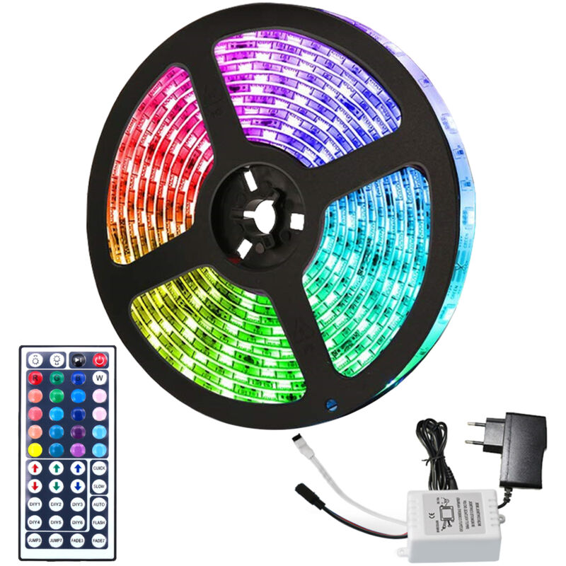 Randaco - 1m Ensemble de bande led bande rgb 5050 smd bande led 30LEDs led non étanche avec télécommande 44 boutons