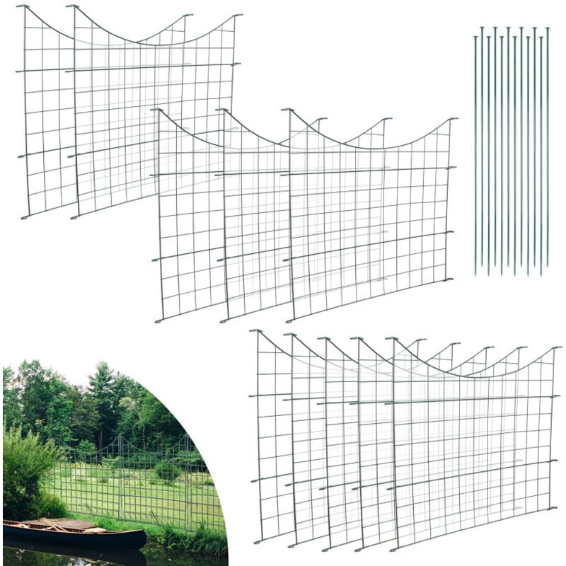 Einfeben Ensemble de clôture d'étang Clôture de bassin Jardin Fil de fer Clôture grillagée Portillon Enclos pour animaux Arche Inférieure 10X