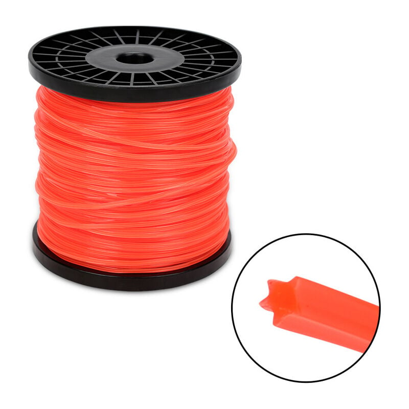 Fil de coupe 100M Fil de tonte pour débroussailleuse Nylon - orange 2.4mm - orange