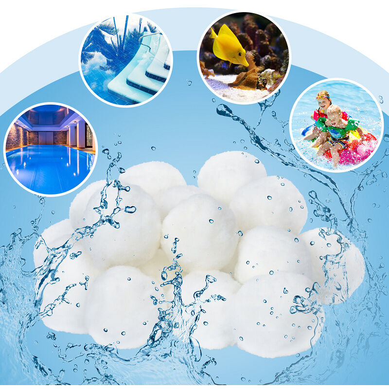 Swanew - Filter Balls 2100 g, balles filtrantes piscine pour filtre à sable pour aquarium de de piscine-Blanc