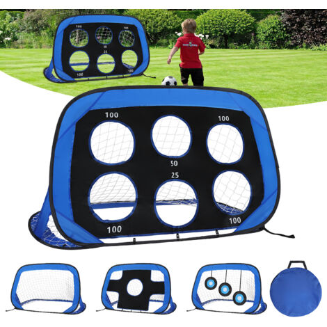 Randaco Fußballtor 4-in-1 mit Torwand für Kinder Pop-Up Fußballtor Faltbar inkl Tragetasche & Bodennägel 120x80x80cm (1 St.)
