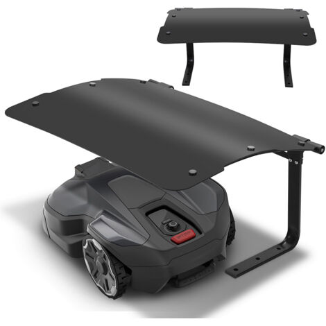 Randaco Garage de tondeuse Toit rabattable  Cadre en acier Garage pour tondeuse Protection extérieure 73x57x40cm Toit noir