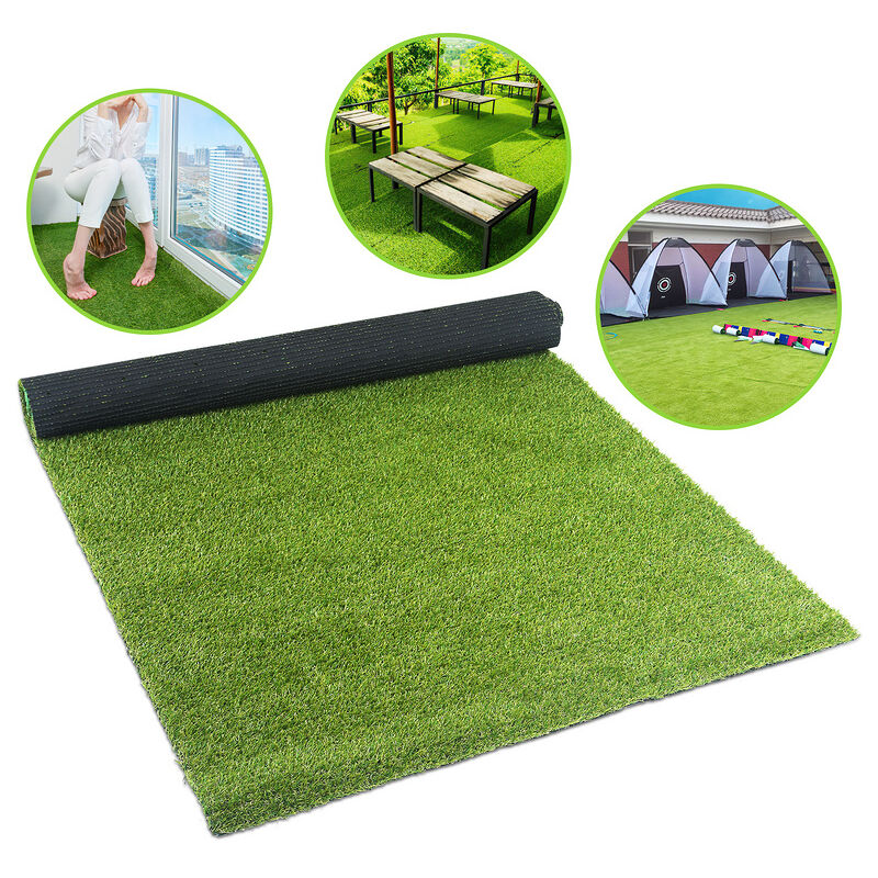 Randaco Gazon synthétique artificiel 20mm 1 x 2 men rouleau pour jardin et balcon - Vert