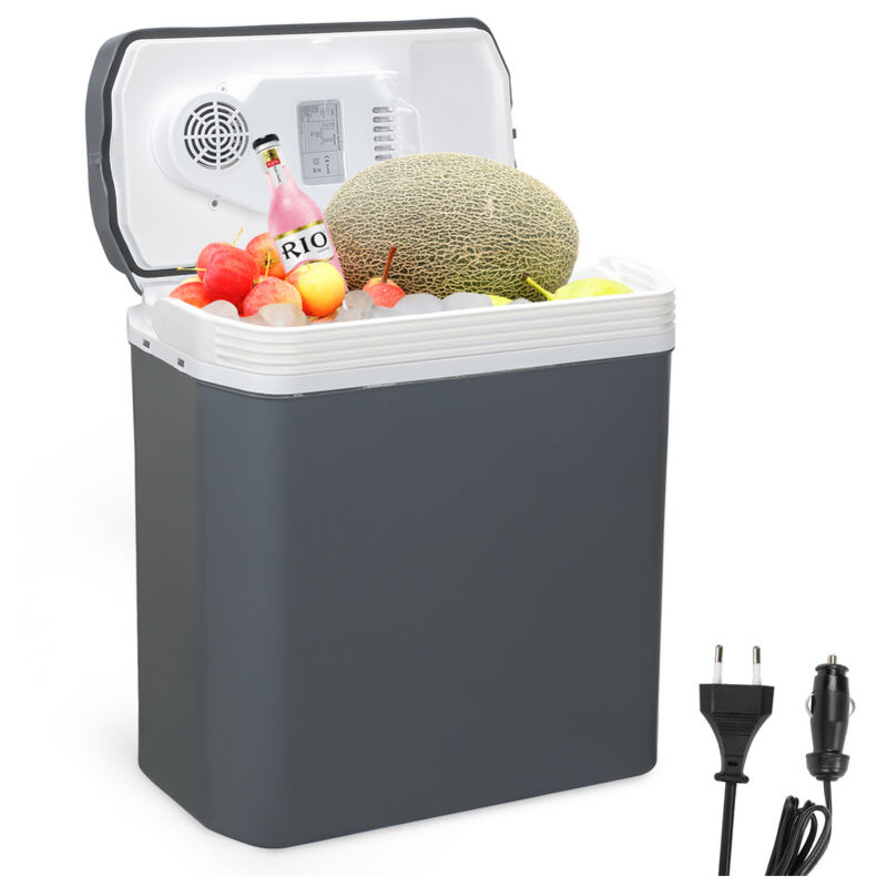 Randaco - vingo Glacière électrique 24 l (Gris) Mini réfrigérateur 230 v et 12 v pour voiture camping Froid & Chaud Mode eco