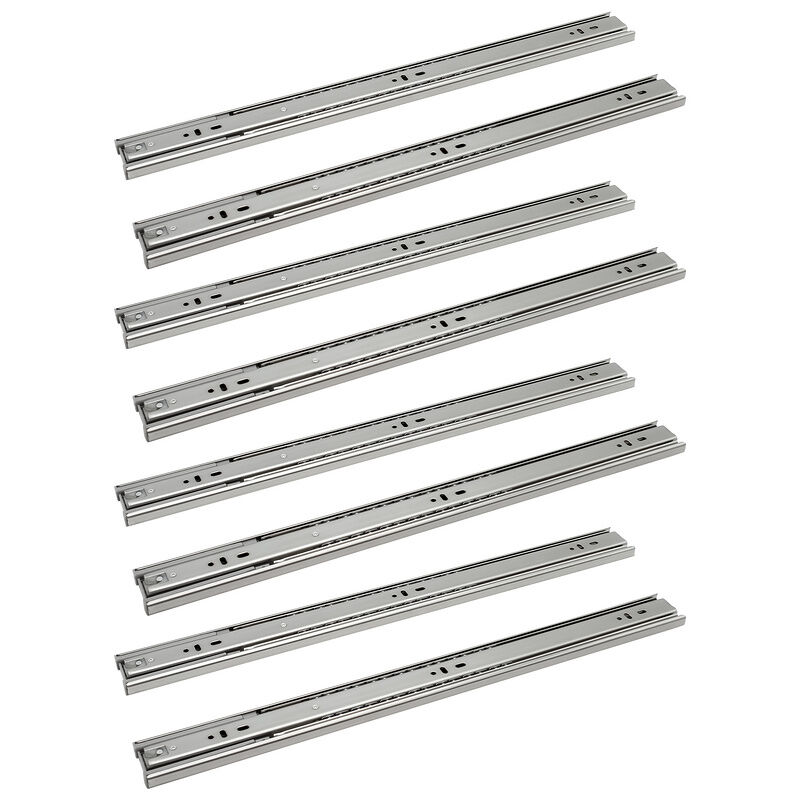Randaco Glissières pour tiroirs 45mm Glissière à extension totale pour charges lourdes Glissière à billes étroite 550mm 8 pièces