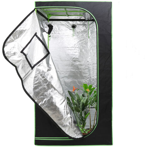 Randaco Growzelt Growbox Gewächshaus Indoor Pflanzenzelt 100100200cm - Schwarz
