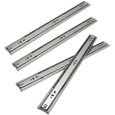 Randaco Guías para cajones Guías resistentes de cierre suave de extensión completa Guías de 45 mm y 350 mm 8 piezas