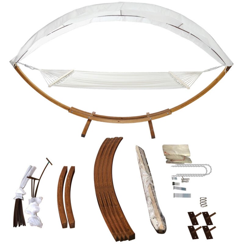 Swanew Hamac Hamacs résistants aux intempéries, hamac d'extérieur avec cadre, cadre de hamac xxl, for 2 personnes, chaise longue de jardin