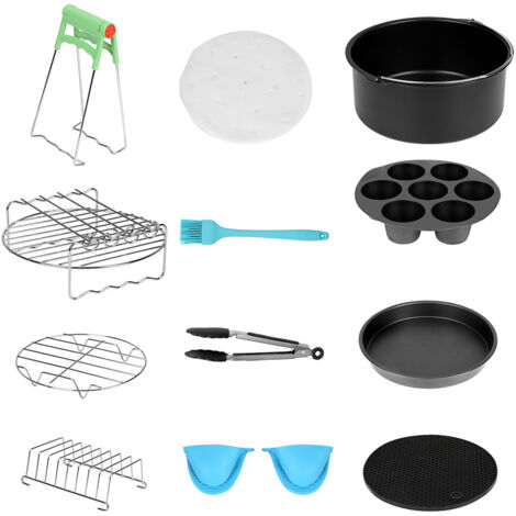 Randaco Heißluftfritteuse Zubehör, 12 Stk Zubehörset für Fritteusen für  für Luftfritteuse4.0QT-8QT