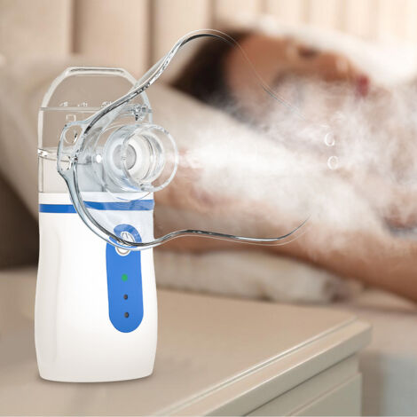 Randaco Inhalateur,Inhalateur nébuliseur avec embout buccal et masque pour enfants et adultes, Portable et silencieux, Pulvérisation réglable