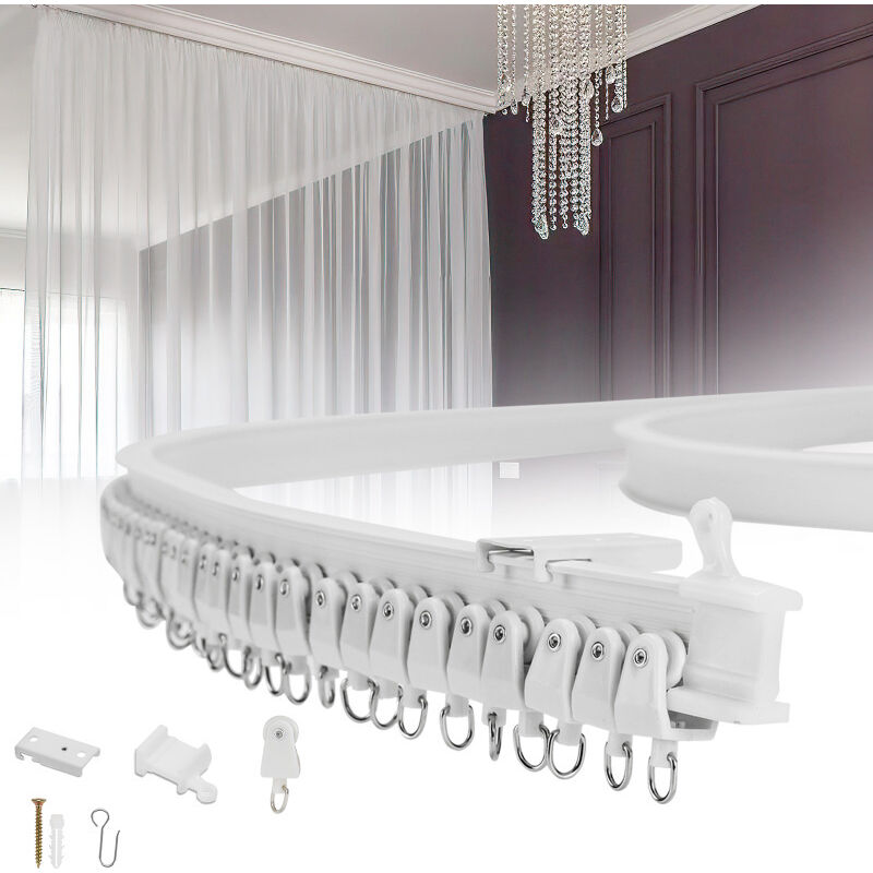 Randaco - einfeben Rideau Glide Rail Track droites ou pliable souple baies vitrées Top Clamping 5 mètres
