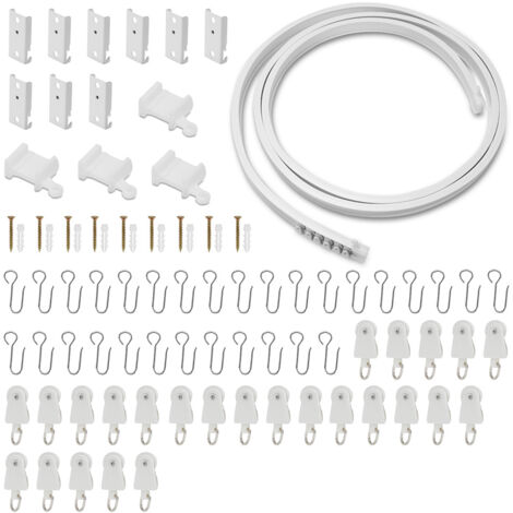 Randaco Kit di binari per tende da soffitto pieghevoli 3M, per la casa, la camera da letto, la finestra, il bagno e l'ufficio, binari per tende flessibili con 30 ganci