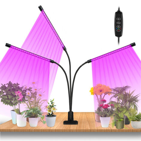 Randaco Lampada per piante orticole a LED a spettro completo - 10 livelli di luminosità dimmerabili 3 teste