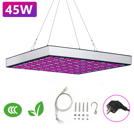 Randaco Lampe de croissance 45W, lampe led horticole avec infrarouge IR, lumières de plantes à spectre complet comme le soleil pour les plantes d'intérieur, croissance et floraison, haute - Argent