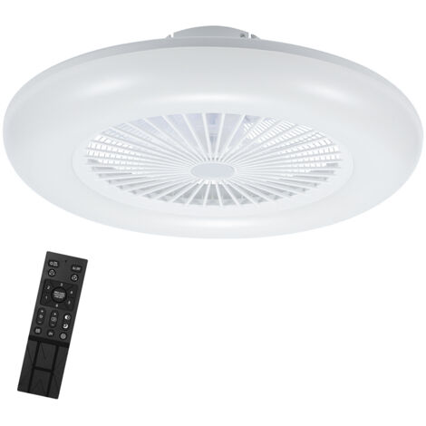 Randaco LED Deckenventilator mit Beleuchtung und Fernbedienung Dimmbar Deckenleuchte Schlafzimmer Wohn 80W