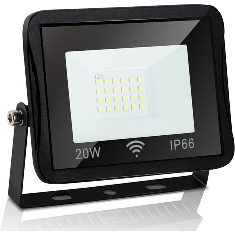 Randaco LED Fluter Außenleuchten Flutlicht Scheinwerfer Außenstrahler Gartenstrahler IP6 20W Kaltweiß Strahler - Schwarz