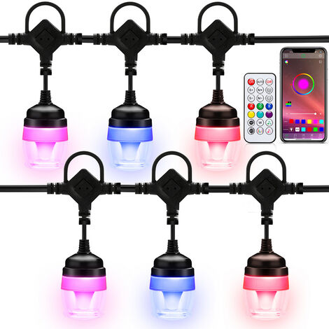 Randaco LED Lichterkette Glühbirnen 11.6m Wasserdicht Glühbirne für Weihnachten Garten Party - RGB