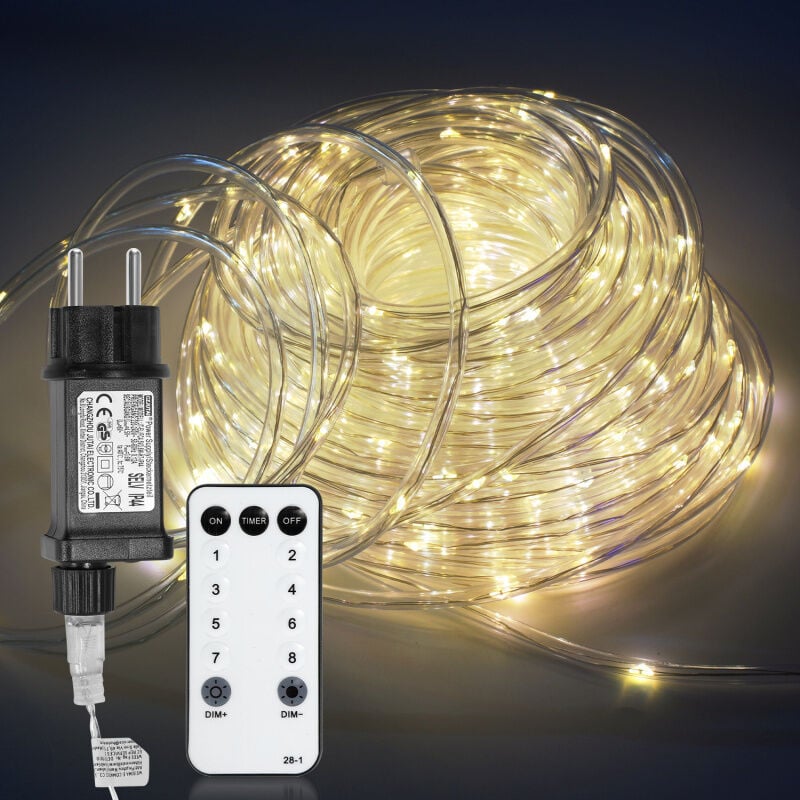 Randaco - einfeben led Tuyau lumineux extérieur/intérieur Mariage Décor Chaîne lumineuse Lampe Tuyau lumineux Blanc Chaud 30m