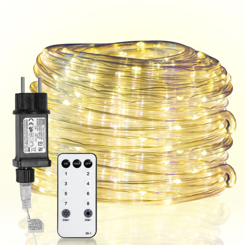 Randaco - einfeben led Tuyau lumineux extérieur/intérieur Mariage Décor Chaîne lumineuse Lampe Tuyau lumineux Blanc Chaud 10m