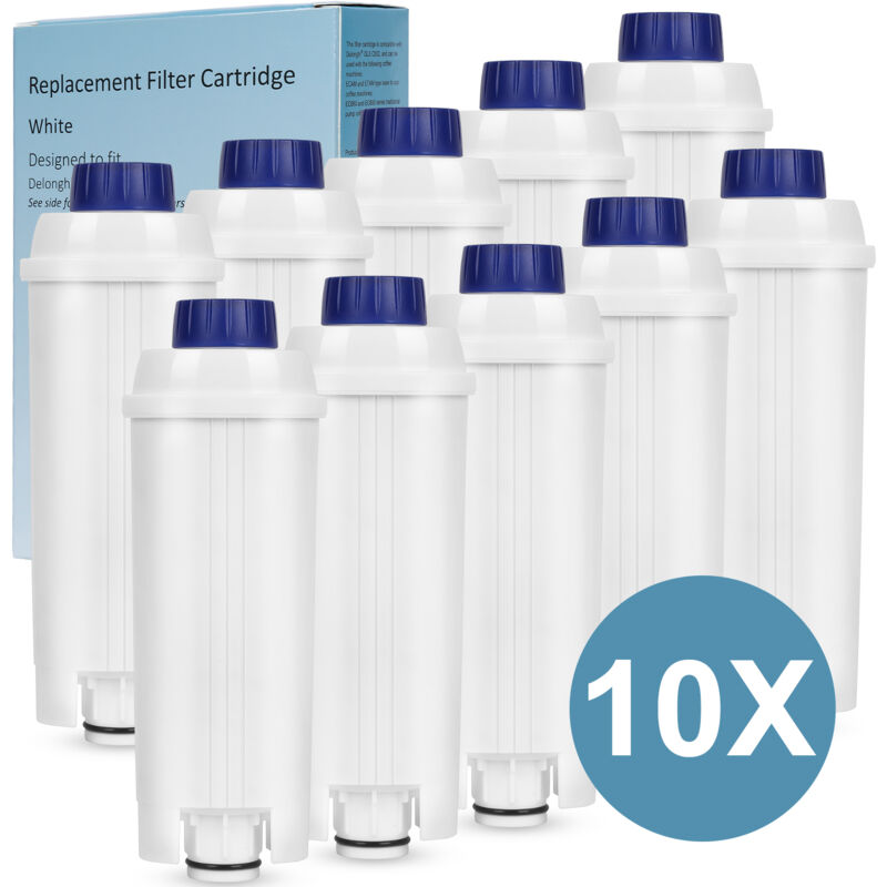 Lot de 10 Filtre eau pour Delonghi DLSC002, Filtre à eau Cartouche à Charbon Actif Compatible avec Machines à café ECAM, ESAM, ETAM