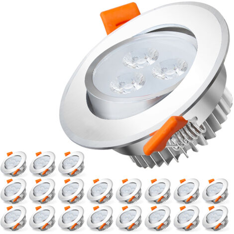 Randaco Lot de 20 Spots LED Encastrables Spot Encastrable LED 3W Equ. 25W Température de Couleur: Blanc chaud 3000K