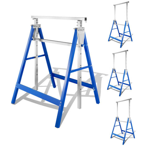 Randaco – Lot de 4 tréteaux d'échafaudage pliables – Réglable en hauteur 80-130 cm – Capacité de charge 200 kg – Construction acier stable