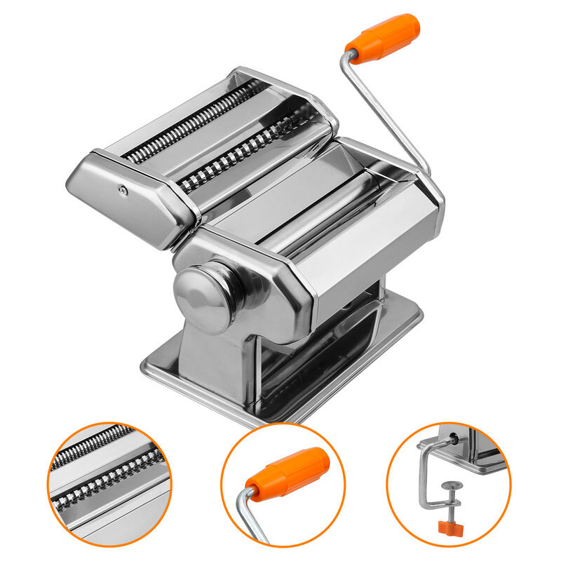 Randaco - Machine à Pâtes Manuelles en Acier Inoxydable pour Faire Tagliatelle Spaghettis Lasagnes Ravioles 9 échelles Maison ou Croûte de Boulettes