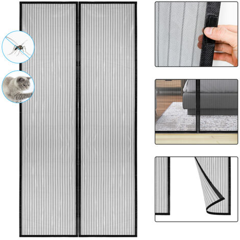 Randaco Magnet Fliegengitter Tür 90 x 210 cm Insektenschutz Balkontür Fliegenvorhang Mückenschutz Magnetvorhang Ohne Bohren