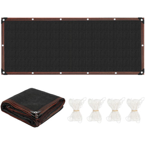 Randaco Malla de sombreo 200 x 500 cm de HDPE, resistente al desgarro y a la intemperie, con ojales, ideal para balcones y pérgolas